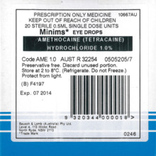 MINIMS TETRACAINE(AMETH)1% *S4