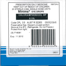 MINIMS CHLORAMPHENICOL BP 0.5%