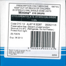 MINIMS CYCLOPENTOLATE 1%   *S4