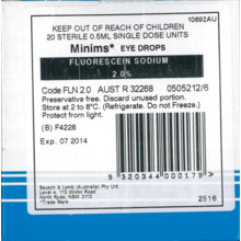 MINIMS FLUORESCEIN 2%   *S4