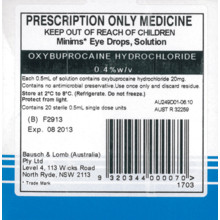 MINIMS OXYBUPROCAINE 0.4% *S4